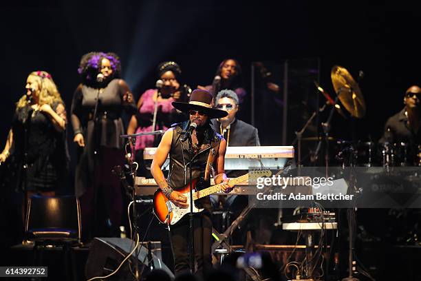 Andre Cymone performs during the "Official Prince Tribute-A Celebration of Life and Music," concert at Xcel Energy Center on October 13, 2016 in St...