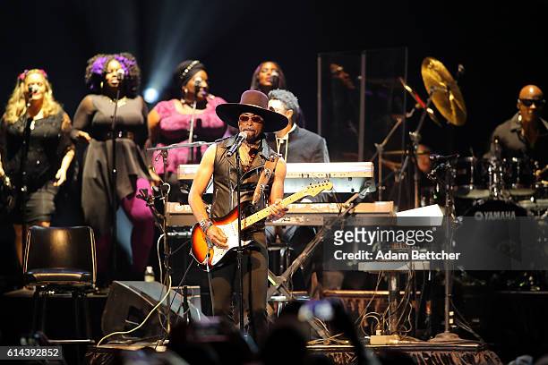 Andre Cymone performs during the "Official Prince Tribute-A Celebration of Life and Music," concert at Xcel Energy Center on October 13, 2016 in St...