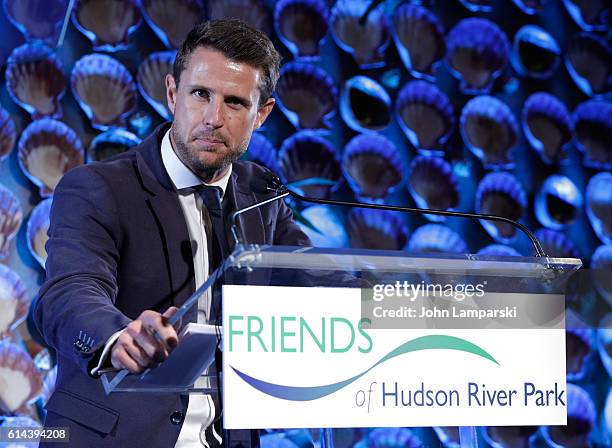 Harry Santa Olalla speaks at the 2016 Friends Of Hudson River Park Gala at Hudson River Park's Pier 62 on October 13, 2016 in New York City.