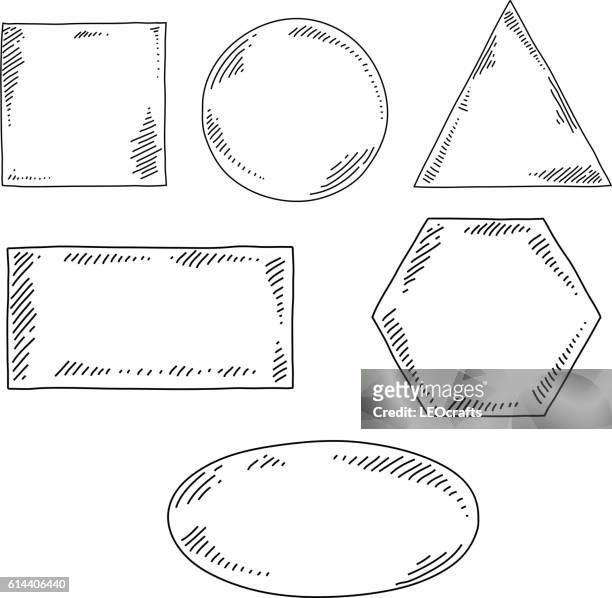 geometrical shapes drawing - sketch circle stock illustrations