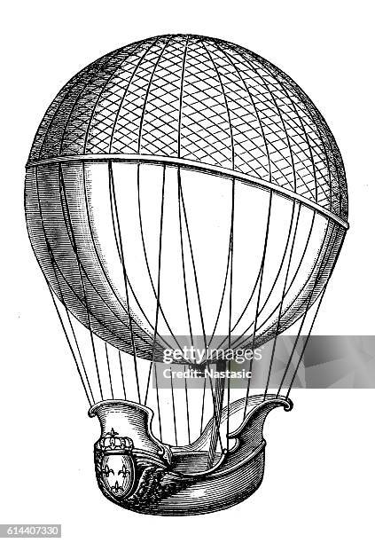 ilustrações de stock, clip art, desenhos animados e ícones de charles and robert brothers balloon - balão de ar quente