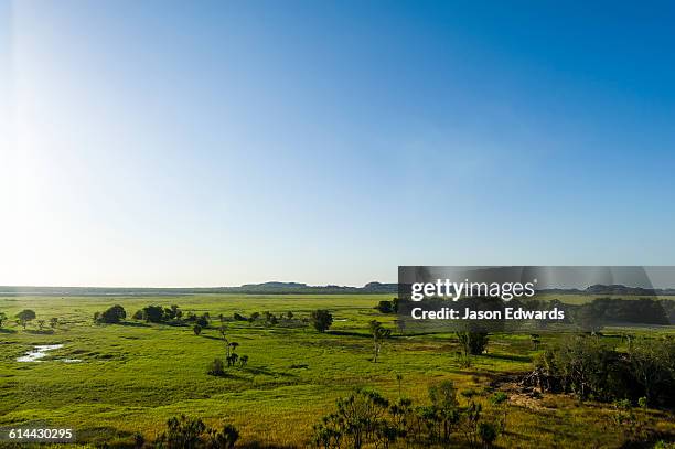 ubirr, nadab floodplain, kakadu national park, northern territory, australia. - kakadu stockfoto's en -beelden