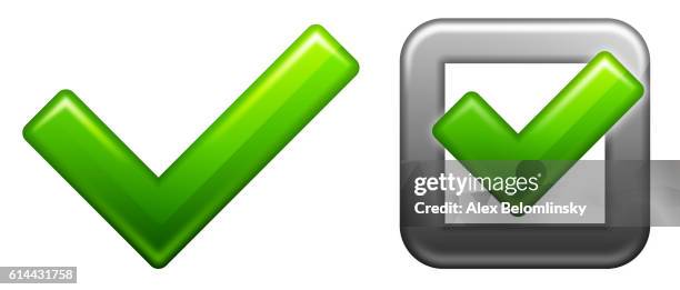 check marks vector set - green check mark stock illustrations