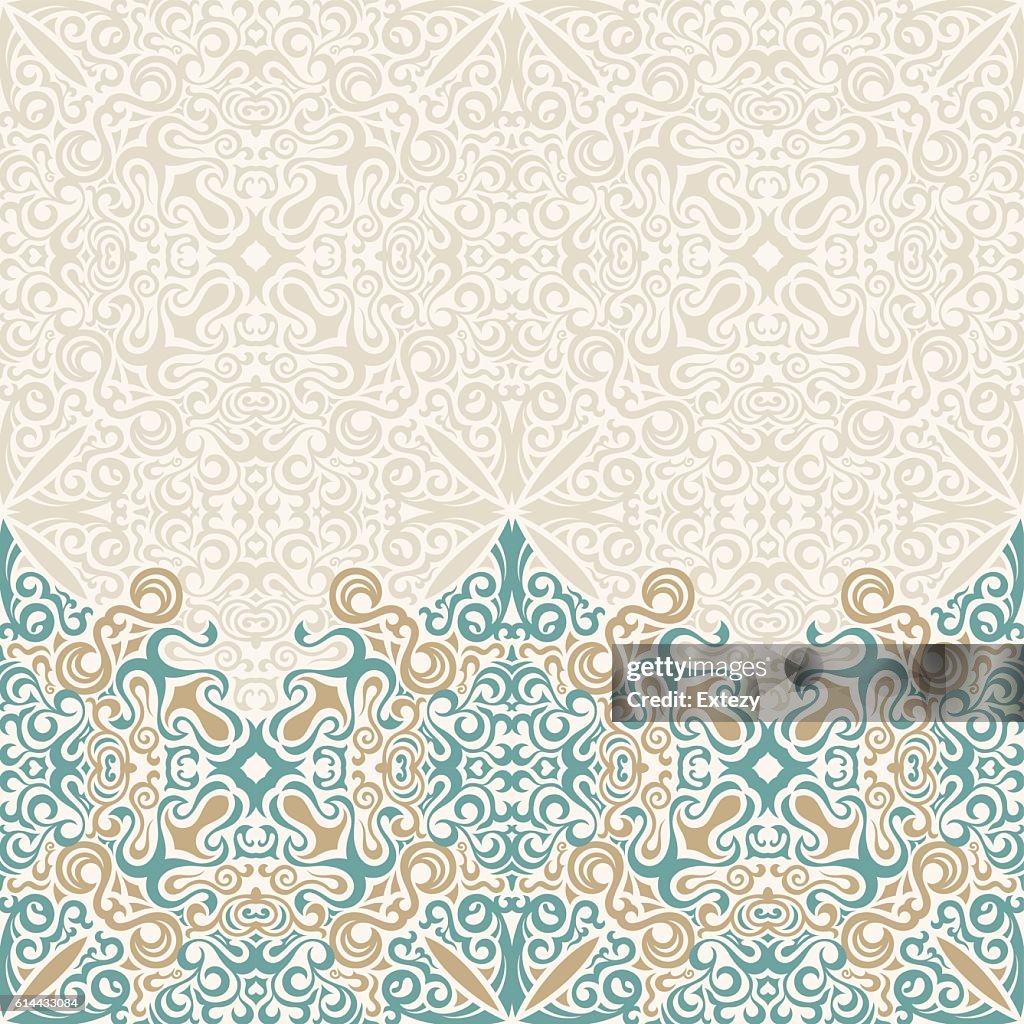 Seamless Border Vector Ornate In Eastern Style Islam Pattern High-Res ...