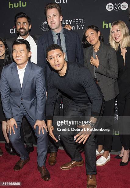 Hasan Minhaj, Jordan Klepper, Moderator Alex Wagner, Desi Lydic, Ronny Chieng and Trevor Noah attend the PaleyFest New York 2016-"The Daily Show With...