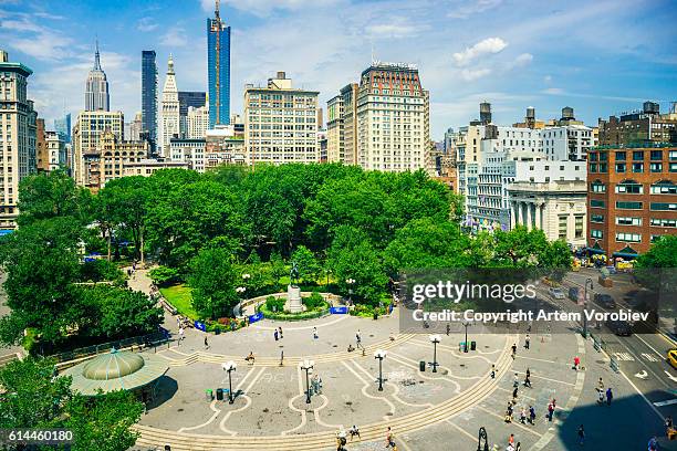 union square, new york - union square new york city stockfoto's en -beelden