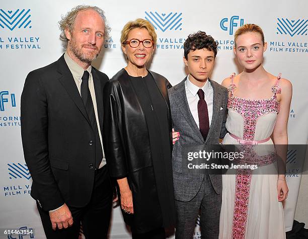 Director Mike Mills, Annette Bening, Lucas Jade Zumann and Elle Fanning attend the Premiere Screening of "20th Century Women" at the 39th Mill Valley...