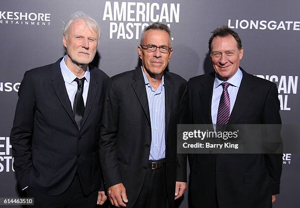 Producers Andre Lamal, Tom Rosenberg and Gary Lucchesi attend the premiere of Lionsgate's' 'American Pastoral' at Samuel Goldwyn Theatre on October...