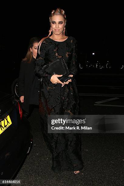 Amber Le Bon arriving the UNICEF Halloween Ball on October 13, 2016 in London, England.