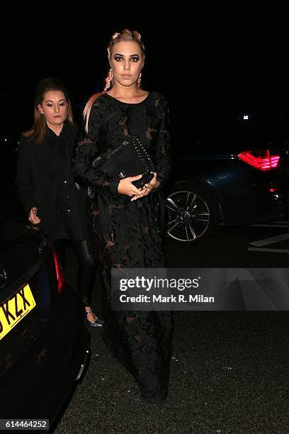 Amber Le Bon arriving the UNICEF Halloween Ball on October 13, 2016 in London, England.