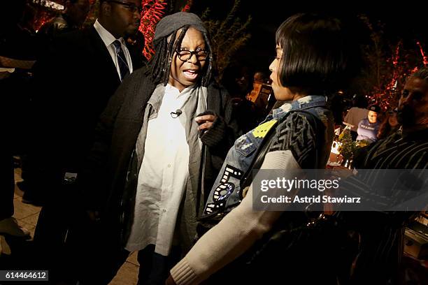 Actors Whoopi Goldberg and Angela Bassett attend Chicken Coupe hosted by Whoopi Goldberg and Andrew Carmellini at The William Vale on October 13,...