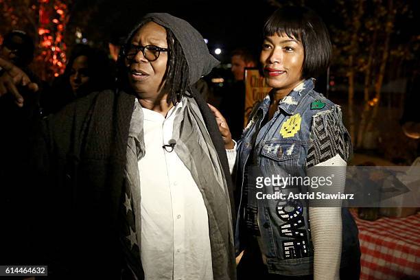 Actors Whoopi Goldberg and Angela Bassett attend Chicken Coupe hosted by Whoopi Goldberg and Andrew Carmellini at The William Vale on October 13,...