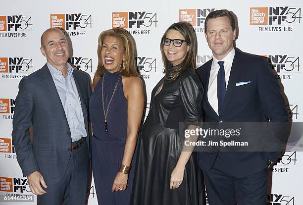 Personalities Matt Lauer, Hoda Kotb, Savannah Guthrie and Willie Geist attend the 54th New York Film Festival "Jackie" screening on October 13, 2016...