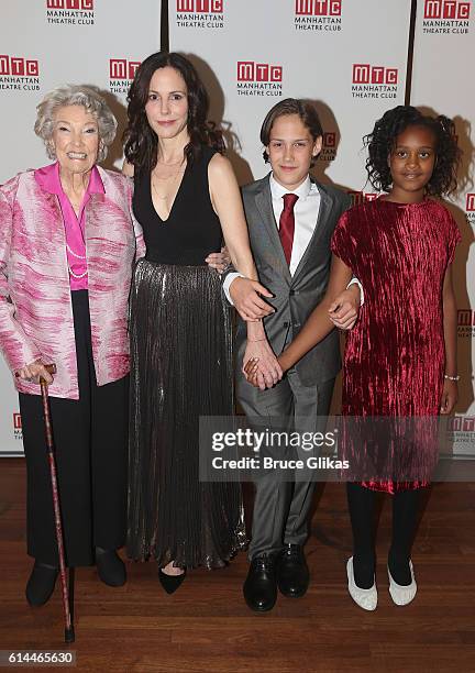 Caroline Louise Morelli Parker, daughter Mary-Louise Parker, son William Atticus Crudup and daughter Caroline Aberash Parker pose at The Opening...