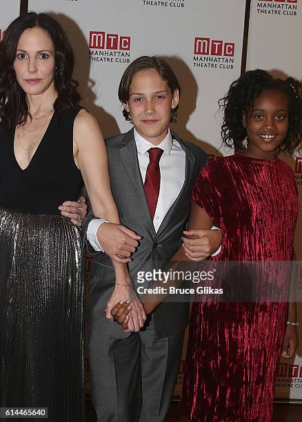 Mary-Louise Parker, son William Atticus Crudup and daughter Caroline Aberash Parker pose at The Opening Night After Party for "Heisenberg" on...