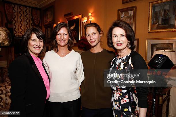 Kim Azzarelli;Kelly Burns, Christy Turlington Burns and Dayle Haddon at the WomenOne Dinner on October 13, 2016 in New York City.