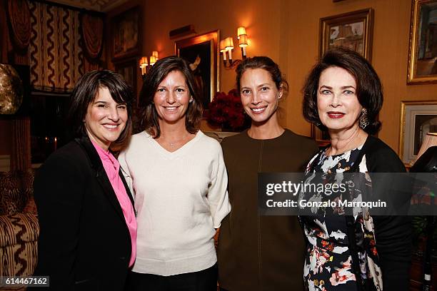 Kim Azzarelli, Kelly Burns, Christy Turlington Burns and Dayle Haddon at the WomenOne Dinner on October 13, 2016 in New York City.