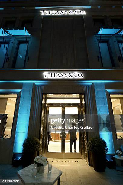 View of the atmosphere at Tiffany & Co.'s unveiling of the newly renovated Beverly Hills store and debut of 2016 Tiffany masterpieces at Tiffany &...