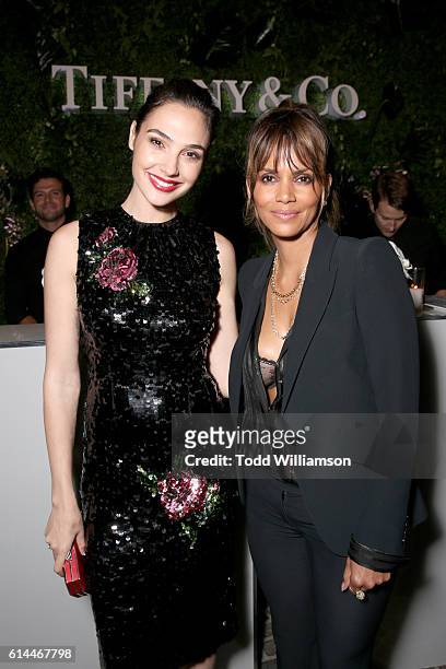 Actresses Gal Gadot and Halle Berry attend Tiffany & Co.'s unveiling of the newly renovated Beverly Hills store and debut of 2016 Tiffany...