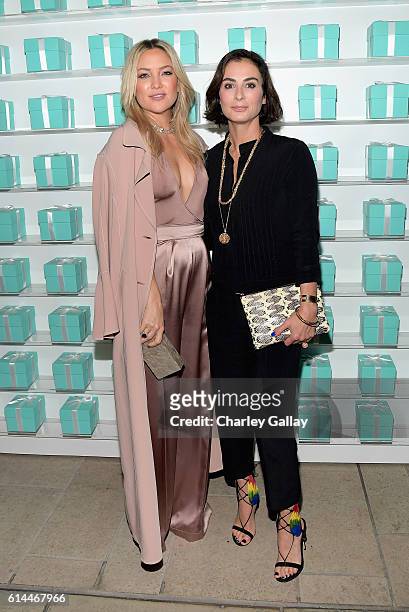 Actress Kate Hudson and Design director, Tiffany & Co., Francesca Amfitheatrof attend Tiffany & Co.'s unveiling of the newly renovated Beverly Hills...