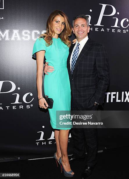 Ana Laspetkovski and CEO of Howard Hughes Corporation, David Weinreb attend 'Mascots' New York Premiere at iPic Fulton Market on October 13, 2016 in...