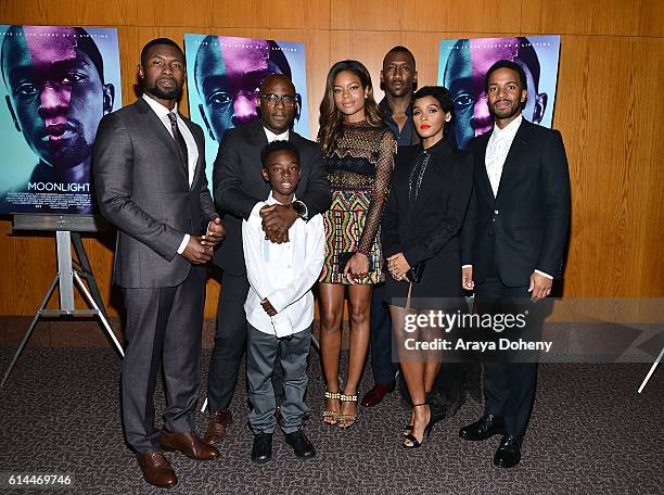 Trevante Rhodes, Barry Jenkins, Alex Hibbert, Naomie Harris, Mahershala Ali, Janelle Monae and Andre Holland attend the premiere of A24's "Moonlight"...