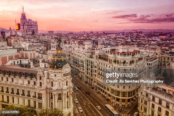 roof - madrid cityscape stock pictures, royalty-free photos & images