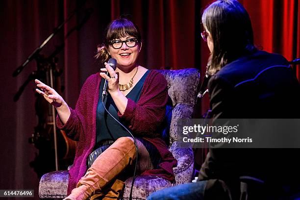 Sara Watkins and Scott Goldman speak during Spotlight: Sara Watkins at The GRAMMY Museum on October 13, 2016 in Los Angeles, California.