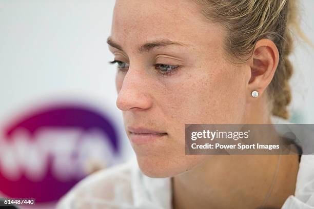 Angelique Kerber of Germany attends a press conference after their Singles Quarter Finals match against Daria Gavrilova of Australia at the WTA...