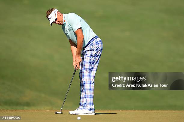 Ian Poulter of England pictured during round two of the 2016 Venetian Macao Open at Macau Golf and Country Club on October 14, 2016 in Macau, Macau.