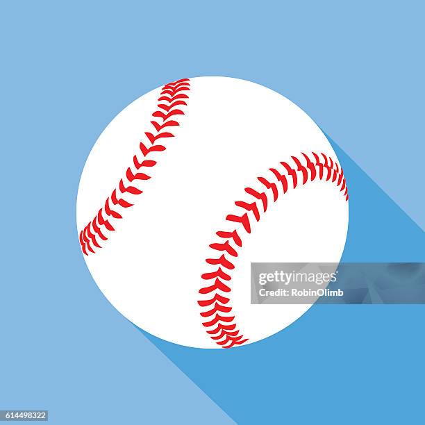 illustrations, cliparts, dessins animés et icônes de icône de baseball plat - baseball ball