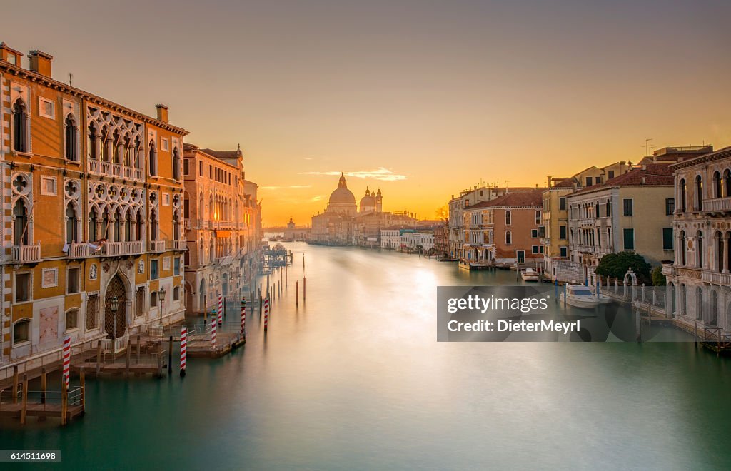 View from Accademia Bridge on Grand Canal in Venice