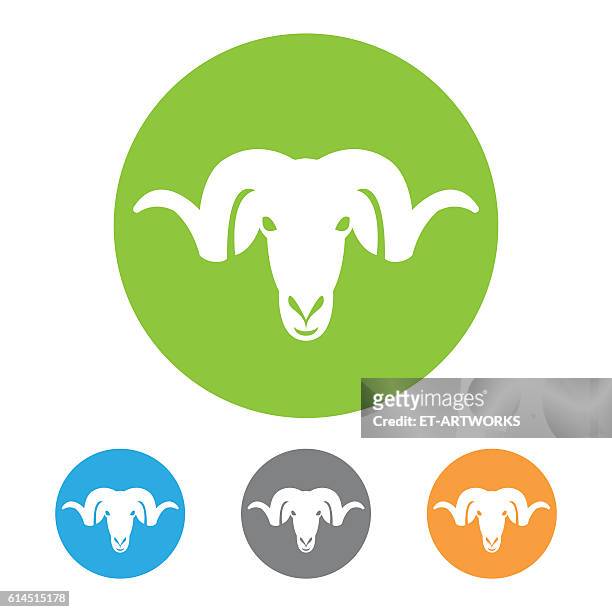 stockillustraties, clipart, cartoons en iconen met ram head icon - mountain goat