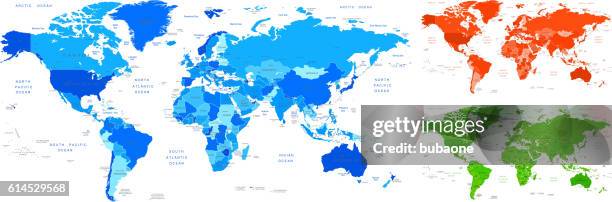 world map geography deatiled vector illustration - north africa stock illustrations