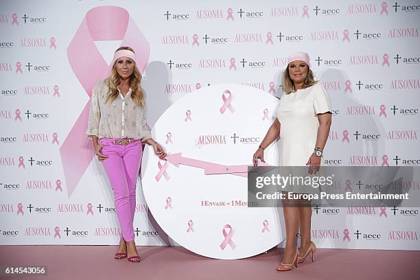 Marta Sanchez and Terelu Campos present the 'TuApoyoCuenta' campaign against breast cancer on October 13, 2016 in Madrid, Spain.