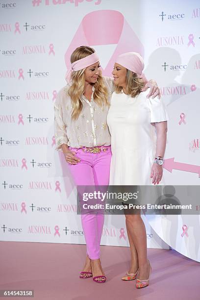 Marta Sanchez and Terelu Campos present the 'TuApoyoCuenta' campaign against breast cancer on October 13, 2016 in Madrid, Spain.