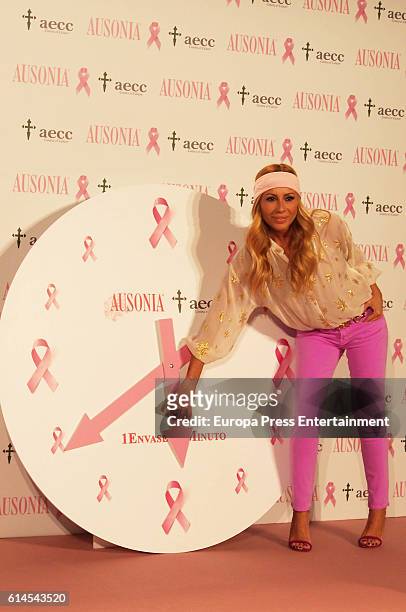 Marta Sanchez presents the 'TuApoyoCuenta' campaign against breast cancer on October 13, 2016 in Madrid, Spain.