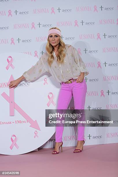 Marta Sanchez presents the 'TuApoyoCuenta' campaign against breast cancer on October 13, 2016 in Madrid, Spain.