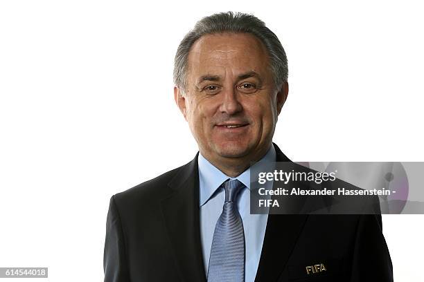 Council member Vitaly Mutko poses during a Portrait session at the FIFA headquaters on October 14, 2016 in Zurich, Switzerland.