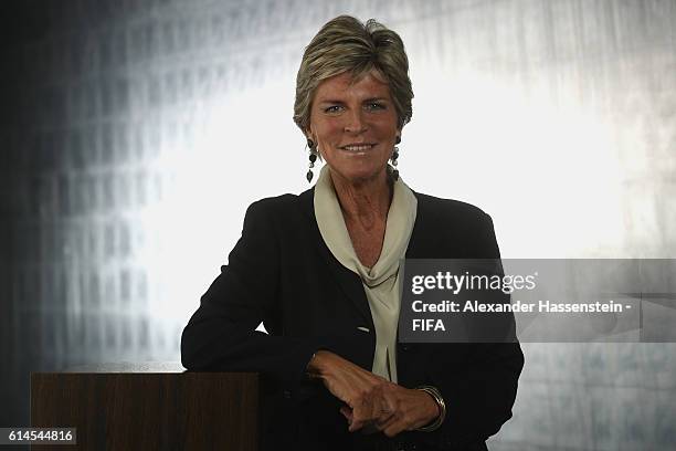 Council member Evelina Christillin poses during a Portrait session at the FIFA headquaters on October 14, 2016 in Zurich, Switzerland.