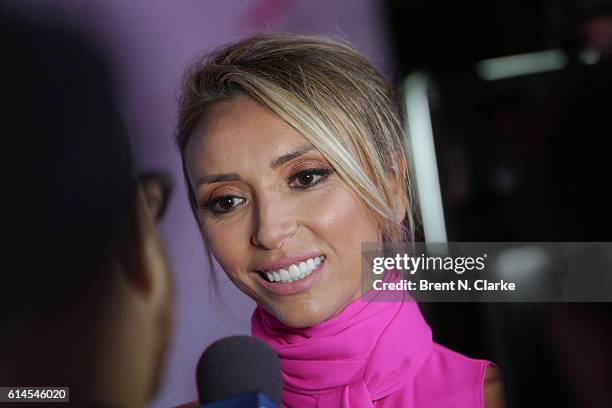 Television personality/event hostess Giuliana Rancic speaks to the media during The Pink Agenda's 2016 Gala held at Three Sixty on October 13, 2016...