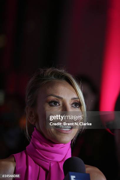 Television personality/event hostess Giuliana Rancic speaks to the media during The Pink Agenda's 2016 Gala held at Three Sixty on October 13, 2016...