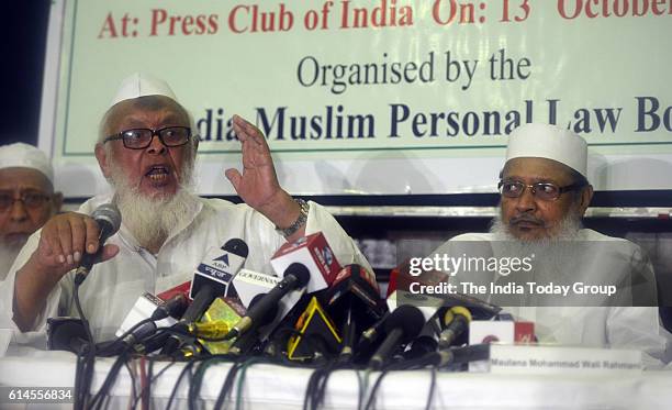 Jamiat Ulema-e-Hind President Maulana Syed Arshad Madani with Syed Mohammad Wali Rahmani, General Secretary of the All India Muslim Personal Law...