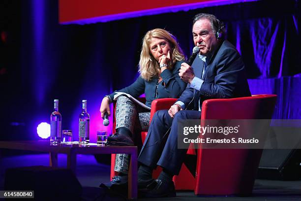 Oliver Stone attends a press conference for 'Snowden' during the 11th Rome Film Festival at Auditorium Parco Della Musica on October 14, 2016 in...