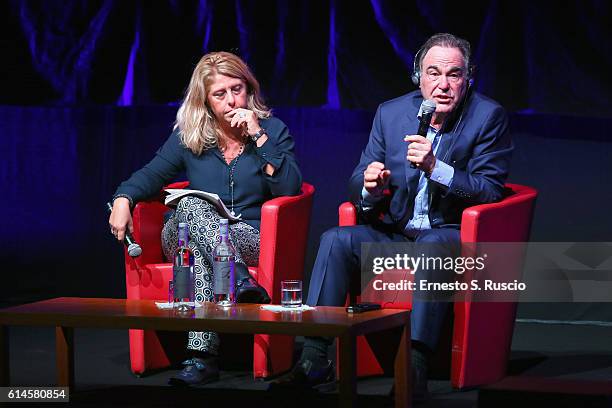 Oliver Stone attends a press conference for 'Snowden' during the 11th Rome Film Festival at Auditorium Parco Della Musica on October 14, 2016 in...