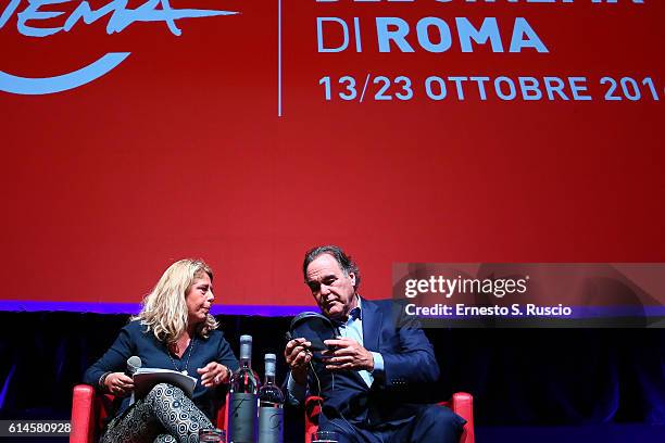 Oliver Stone attends a press conference for 'Snowden' during the 11th Rome Film Festival at Auditorium Parco Della Musica on October 14, 2016 in...