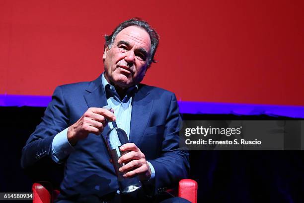 Oliver Stone attends a press conference for 'Snowden' during the 11th Rome Film Festival at Auditorium Parco Della Musica on October 14, 2016 in...