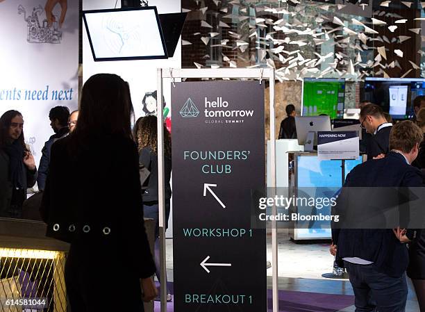 Attendees mingle at the Hello Tomorrow technology conference in Paris, France, on Friday, Oct. 14, 2016. Bonnafe said that "one of the weaknesses of...