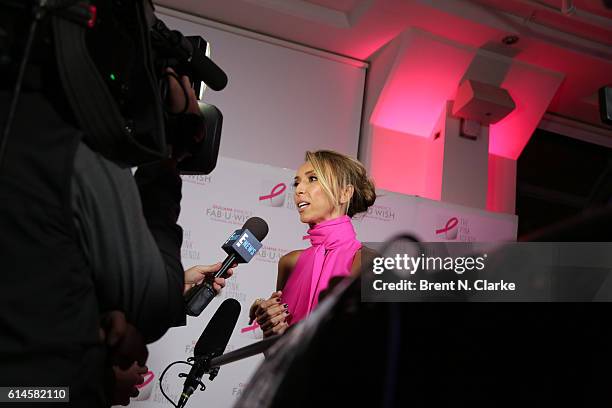 Television personality/event hostess Giuliana Rancic speaks to the media during The Pink Agenda's 2016 Gala held at Three Sixty on October 13, 2016...