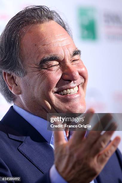 Oliver Stone attends a photocall for 'Snowden' during the 11th Rome Film Festival at Auditorium Parco Della Musica on October 14, 2016 in Rome, Italy.